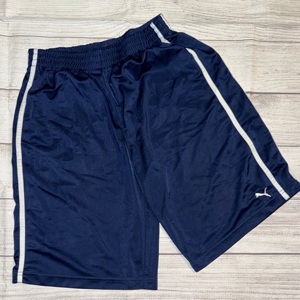 Puma Blue Athletic Shorts with Elastic Waistband